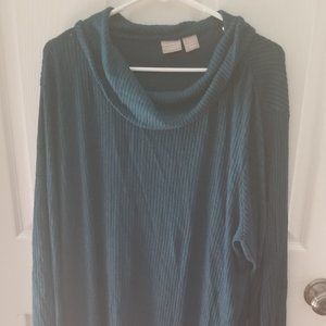 Chico's Zenergy Rib Knit Cowl Neck Long Sleeve Top